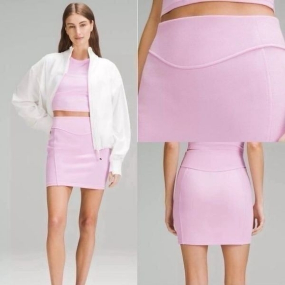 lululemon athletica Dresses & Skirts - NWT Lululemon Scuba High Rise Fleece Mini Skirt Vitapink XS